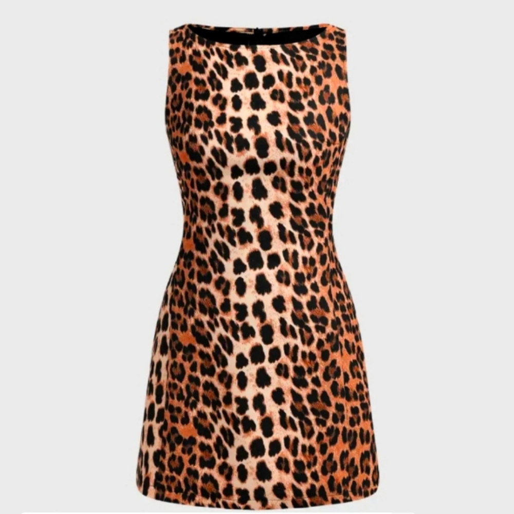 Cider leopard cheetah print dress Medium